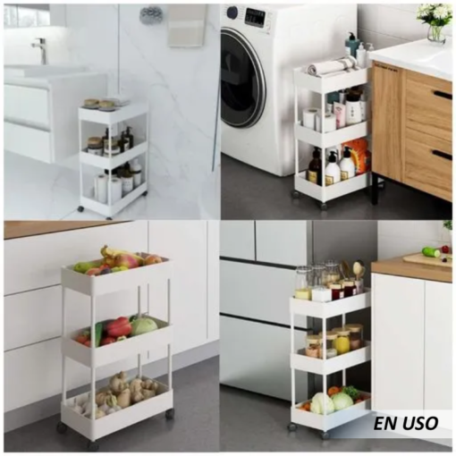 Organizador de 4 pisos de cocina con ruedas - Imagen 3