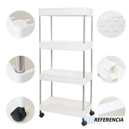 Organizador de 4 pisos de cocina con ruedas - Imagen 9