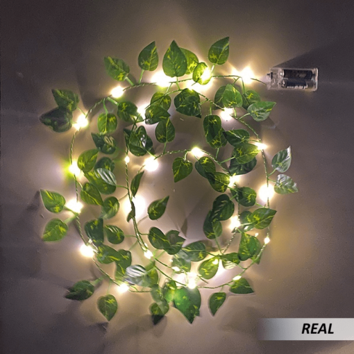 Guirnalda de hojas artificiales con luz led - Imagen 5
