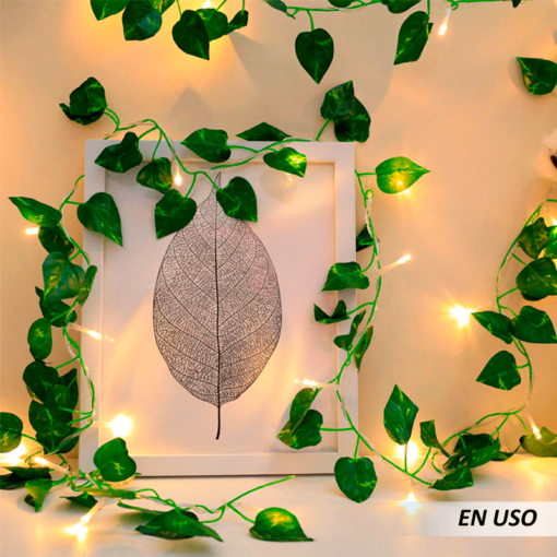 Guirnalda de hojas artificiales con luz led