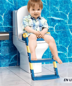 Asiento de baño con escalera para niños