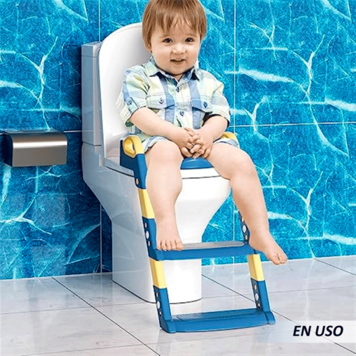 Asiento de baño con escalera para niños