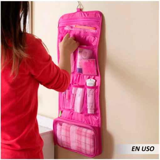 Bolsa organizadora colgante plegable para maquillaje