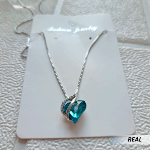 Collar de corazón de cristal de colores - Imagen 5