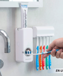 Dispensador de Pasta Dental y Soporte para Cepillos de Dientes