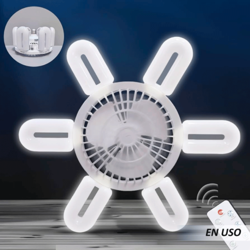 Foco ventilador con luz led plegable