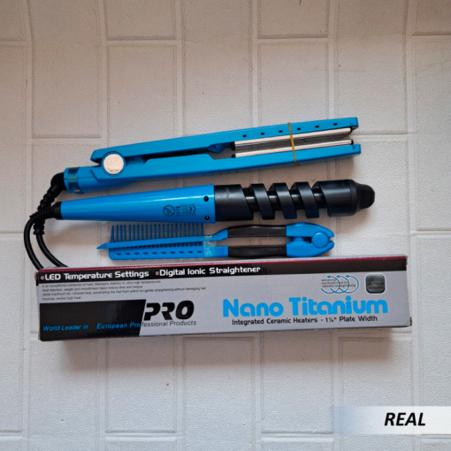 Kit Nano Titanium Plancha Rizadora Y Peine - Imagen 6