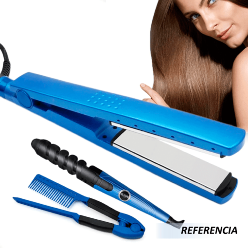 Kit Nano Titanium Plancha Rizadora Y Peine - Imagen 7