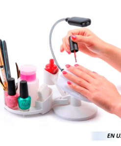Soporte de esmalte de uñas con reposa manos multiángulo