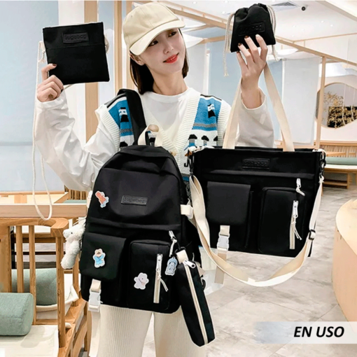 Mochila 5 piezas fashion