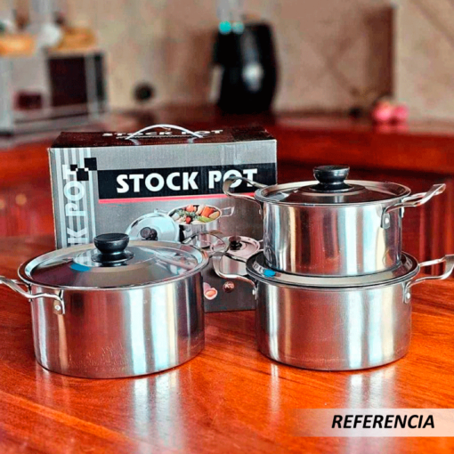 Set de ollas x3 con tapas - Imagen 6
