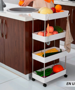 Organizador de 4 pisos de cocina con ruedas