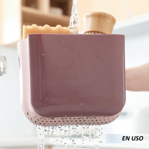Recipiente plegable con ventosa escurridor para cocina - Imagen 5