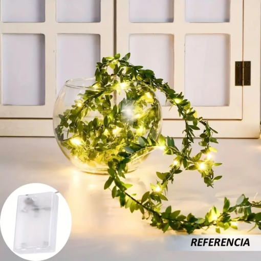 Guirnalda de hojas artificiales con luz led - Imagen 8