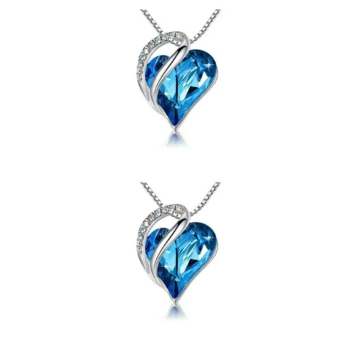 Collar de corazón de cristal de colores - Imagen 8