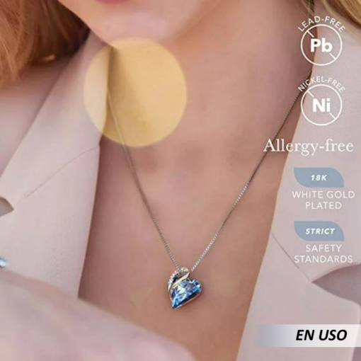 Collar de corazón de cristal de colores - Imagen 4
