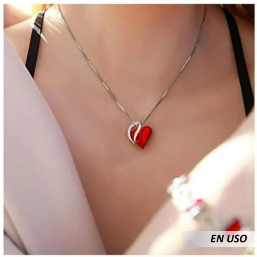 Collar de corazón de cristal de colores - Imagen 3