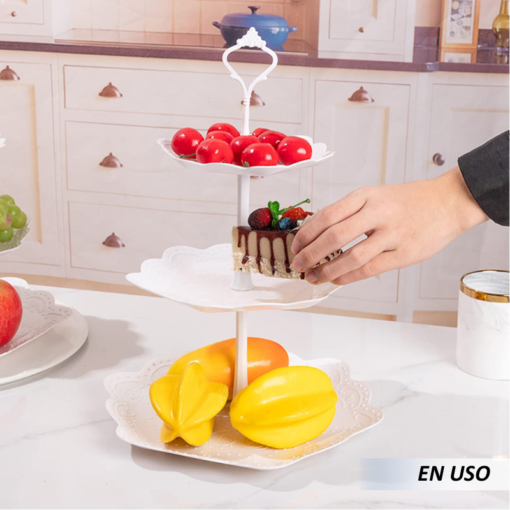 Soporte de frutas de 3 niveles de plastico - Imagen 4