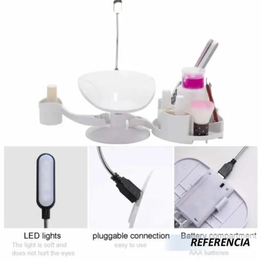 Soporte de esmalte de uñas con reposa manos multiángulo - Imagen 5