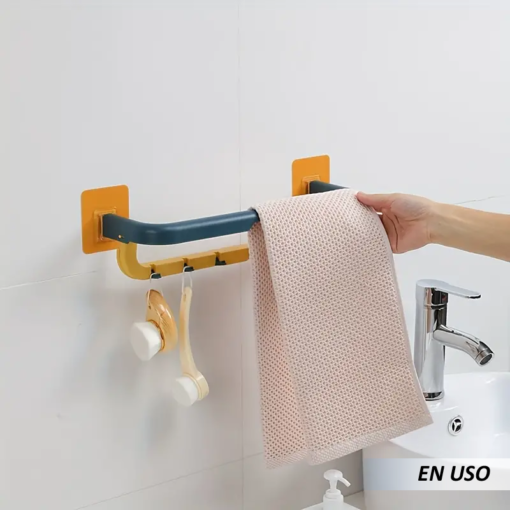 Toallero adhesivo baño colgador toalla - Imagen 4