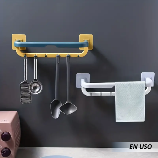 Toallero adhesivo baño colgador toalla - Imagen 3