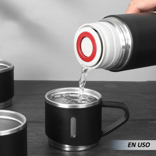 Juego de termo con tazas con diseño - Imagen 4