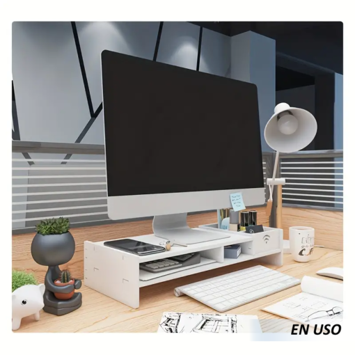 Soporte de Escritorio para Monitor con Cajones de Almacenamiento - Imagen 4
