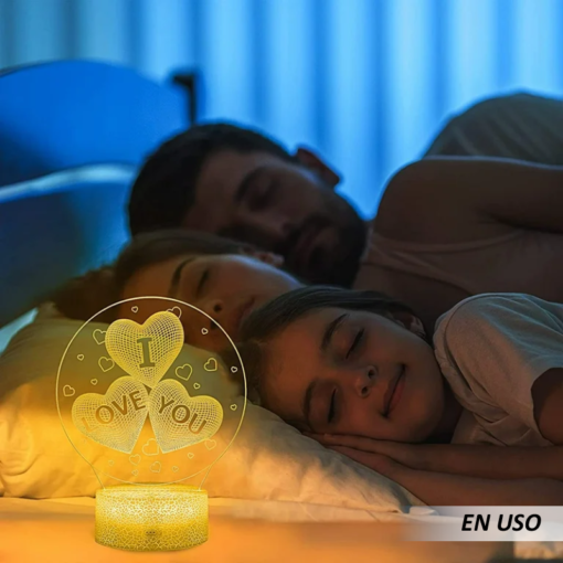 Lámpara LED 3D corazón con control 