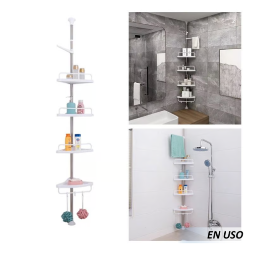 Estante esquinero de baño de 4 niveles - Imagen 3