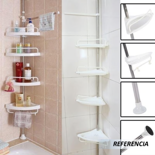 Estante esquinero de baño de 4 niveles - Imagen 6