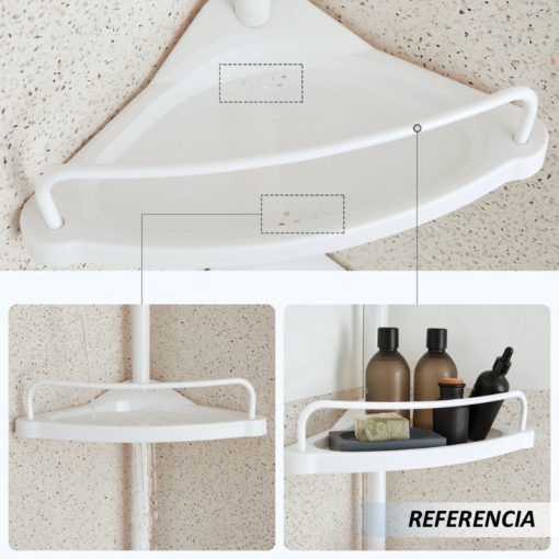 Estante esquinero de baño de 4 niveles - Imagen 7