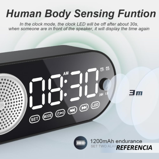 Radio despertador Digital con espejo y pantalla LED - Imagen 8