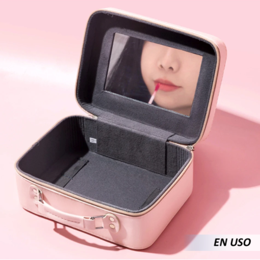 Bolsa con diseño organizador de maquillaje con espejo - Imagen 3