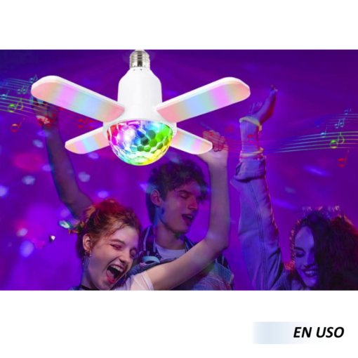 Foco de discoteca cuatro hojas y control remoto - Imagen 3