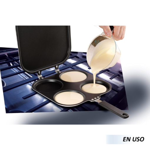 Sartén Doble Cara 4 espacios Para Pancakes - Imagen 3