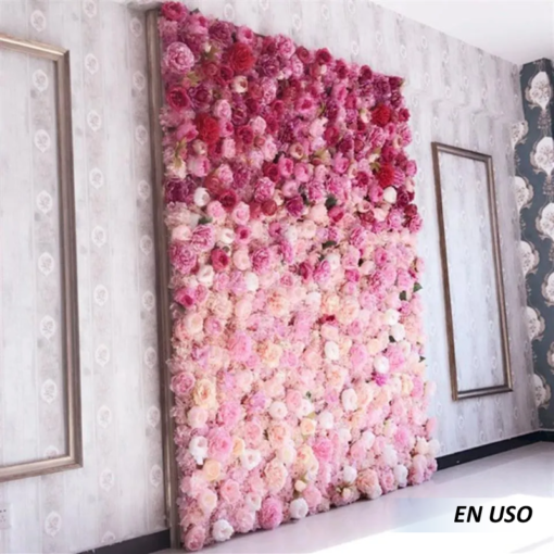 Panel decorativo de pared con flores artificiales - Imagen 4