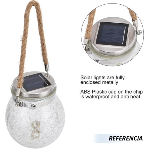 Linterna de luz Solar con grietas para decoración de Exteriores - Imagen 8