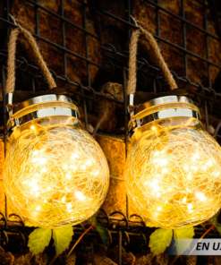 Linterna de luz Solar con grietas para decoración de Exteriores