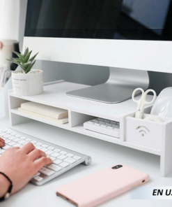 Soporte de Escritorio para Monitor con Cajones de Almacenamiento