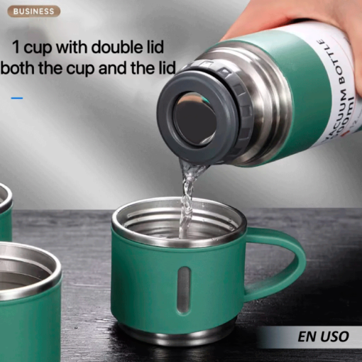 Juego de termo con tazas con diseño