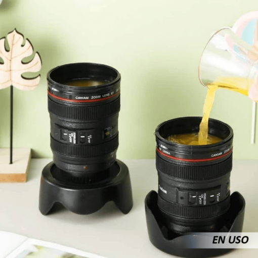 Vaso en forma de Lente de Cámara